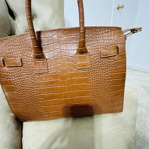 Elegant Brown Teddy Blake Crocodile-Embossed Women's Bag